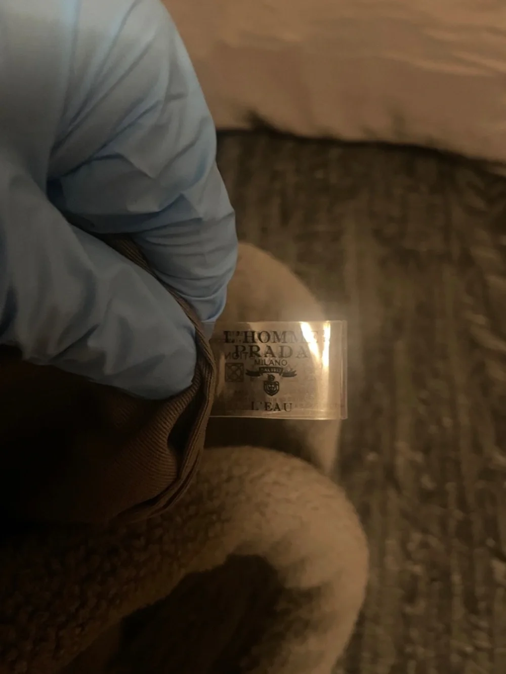 Prada Gray Sherpa Tote with White Logo - Picture 6 of 17